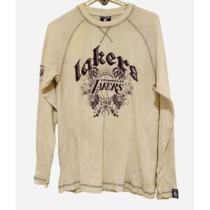 LAKERS SHIRT UNK NBA 1948 Men Size Large Thermal LA LOS ANGELES Basketball USED